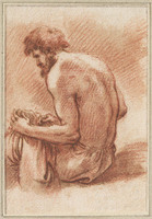 I 017
          <br/>
          Zittende halfnaakte man, naar links
          <br/>
          <em>Rosa, Salvator (1615-1673)</em>
